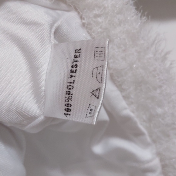 NWT Shane Justin XS Eyelash White Metallic Sparkling Snow Shrug - Picture 7 of 15